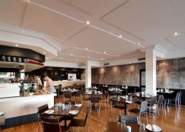 Large restaurant with soundproofing on roof